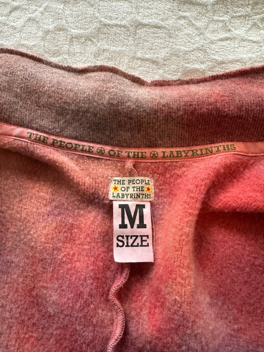 The People Of The Labyrinths wool blend, red and orange mottled-dye jacket - Picture 12 of 15
